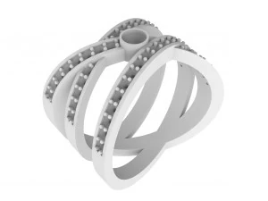 fashionable women ring with stones 3D Print Model