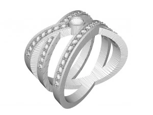 fashionable women ring with stones 3D Print Model