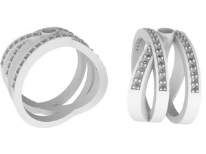 fashionable women ring with stones 3D Print Model