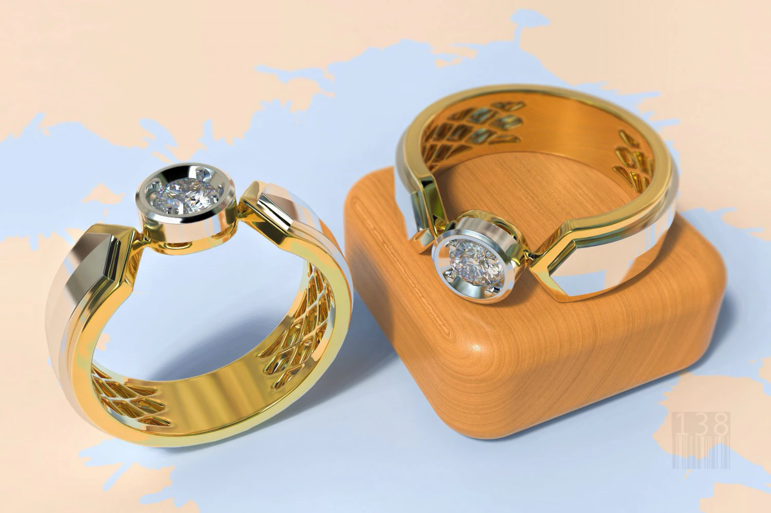 elegant diamond ring 3D Print Model .c4d .max .obj .3ds .fbx .stl .blend 