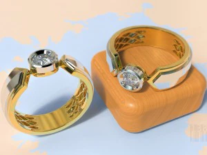 zarif pırlanta y&uuml;z&uuml;k 3D Baskı Modeli