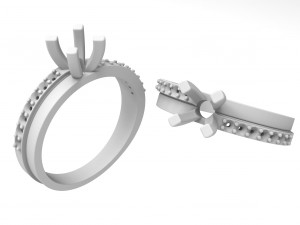 women ring with stones Modèles 3D en vedette