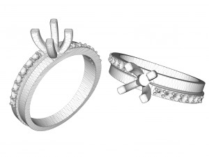 women ring with stones Modèles 3D en vedette