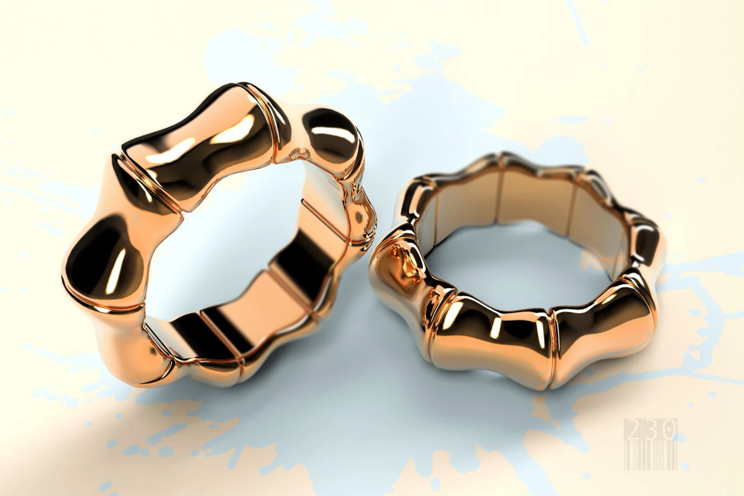 fashionable gold ring 3D Print Model .c4d .max .obj .3ds .fbx .stl .blend 