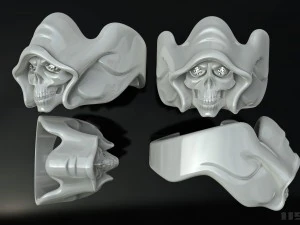 skull ring with stones 3D Print Model