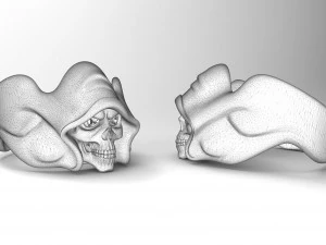 skull ring with stones 3D Print Model