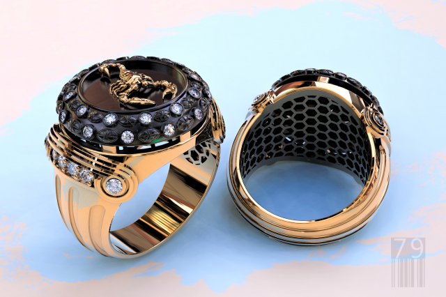 men ring scorpion 3D प्रिंट मॉडल .c4d .max .obj .3ds .fbx .stl .blend 