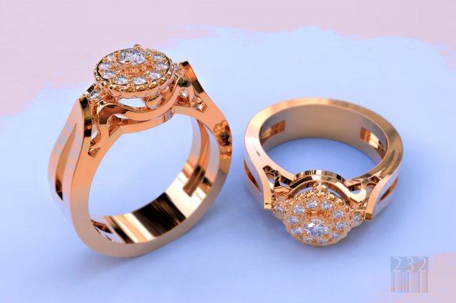 women ring with stones 3D प्रिंट मॉडल .c4d .max .obj .3ds .fbx .stl .blend 