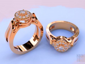 women ring with stones 3D प्रिंट मॉडल