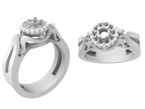 women ring with stones 3D Print Model