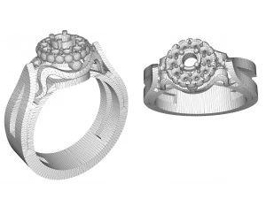 women ring with stones 3D Print Model