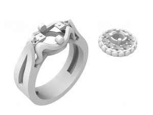 women ring with stones 3D प्रिंट मॉडल