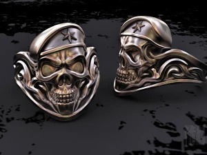 kafatası asker yüzüğü 3D Baskı Modeli