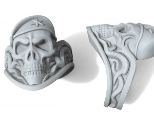skull soldier ring 3D Print Model