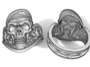 skull soldier ring 3D Print Model