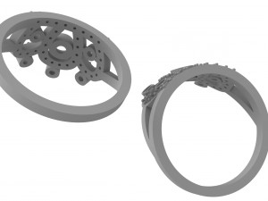 ring crown with stones 3D Print Model