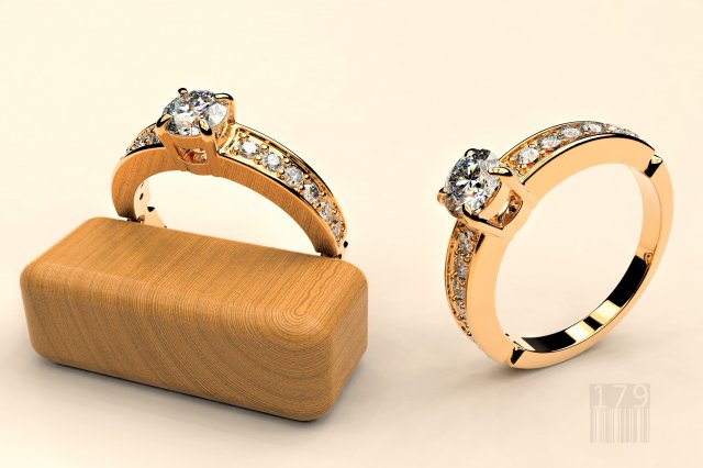 women ring with stones Modello di stampa 3D .c4d .max .obj .3ds .fbx .stl .blend 