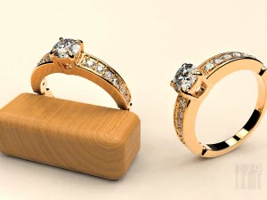 women ring with stones 3D Print Model