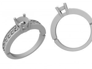 women ring with stones Modello di stampa 3D