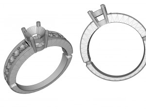 women ring with stones Modello di stampa 3D