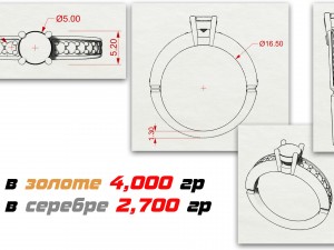 women ring with stones Modello di stampa 3D