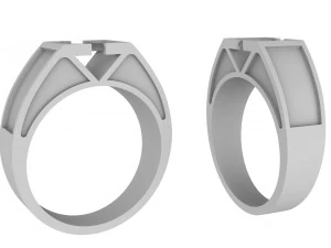 gold ring with stone and enamel 3D Print Model