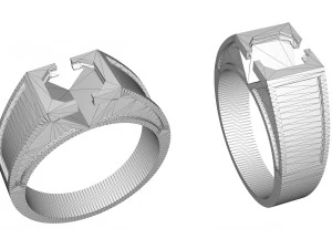 gold ring with stone and enamel 3D Print Model