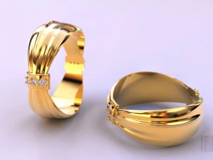 弓の形をした指輪 3Dプリントモデル