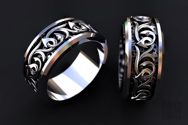 ring with patterns Model Cetak 3D .c4d .max .obj .3ds .fbx .stl .blend 