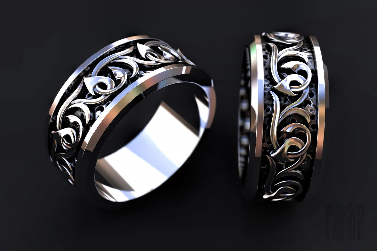 ring with patterns 3D Print Model .c4d .max .obj .3ds .fbx .stl .blend 