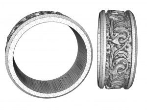 ring with patterns Model Cetak 3D
