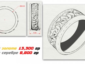 ring with patterns Model Cetak 3D