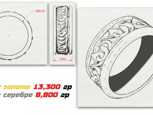 ring with patterns 3D Print Model