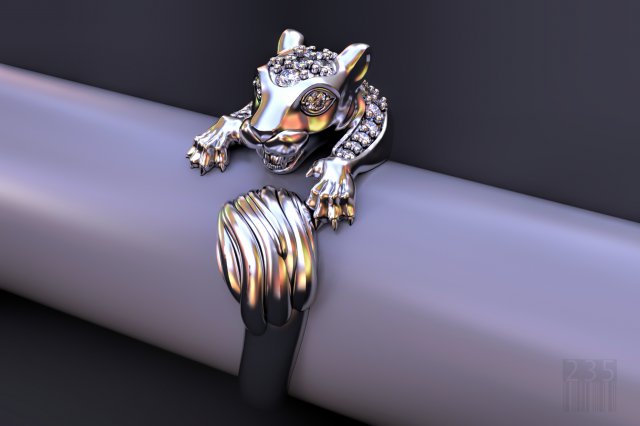 cat family ring with stones Modelo de Impressão 3D .c4d .max .obj .3ds .fbx .stl .blend 