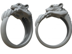cat family ring with stones Modelo de Impressão 3D