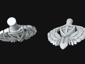 pendant shield sword wings cross 3D-Druckmodell