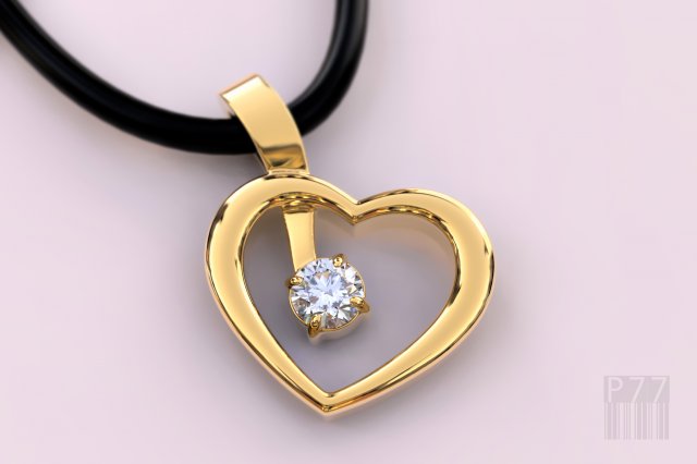 heart with stone 3D 프린트 모델 .c4d .max .obj .3ds .fbx .stl .blend 