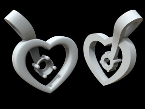heart with stone 3D 프린트 모델