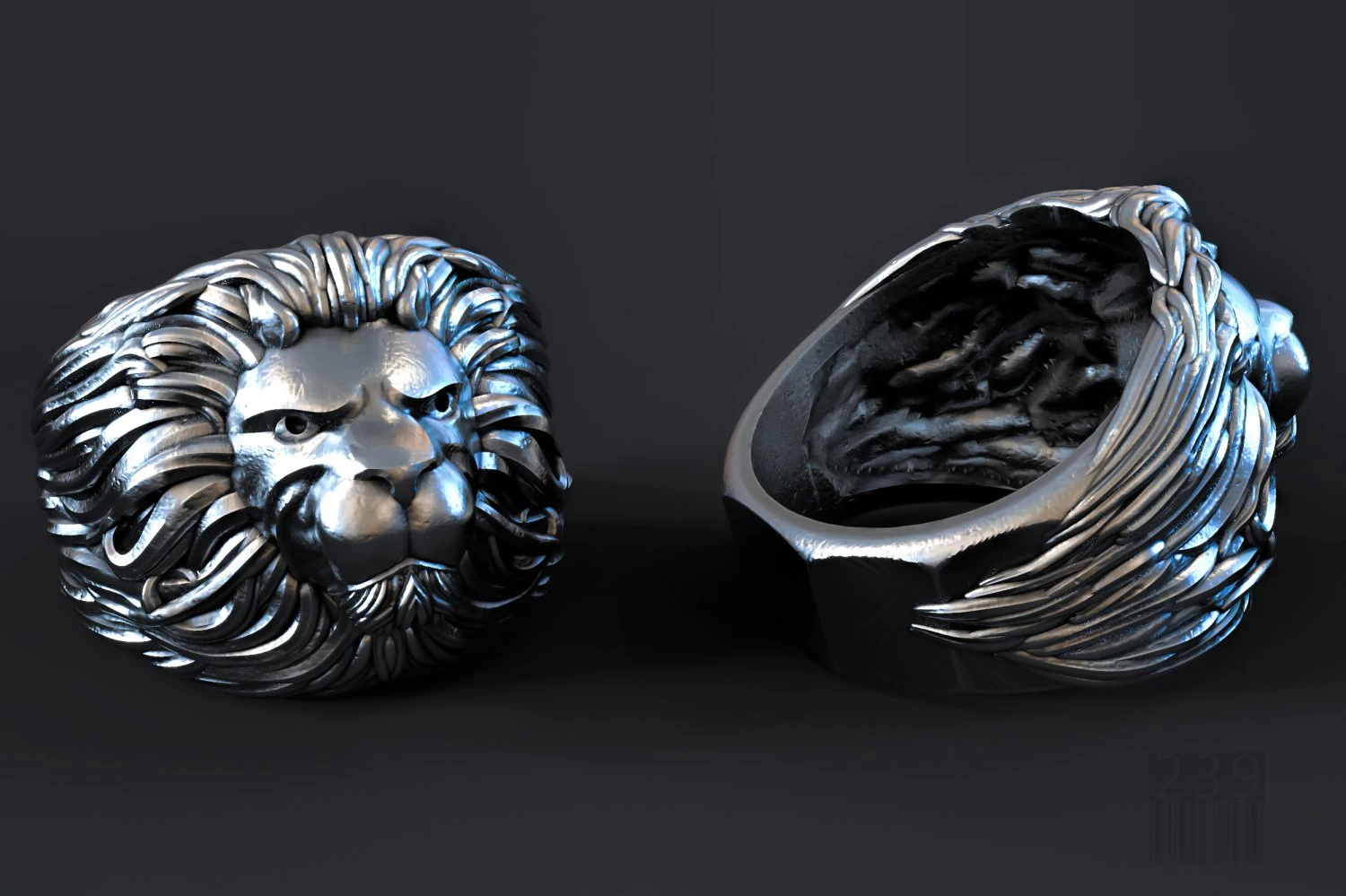 lion ring 3D Print Model .c4d .max .obj .3ds .fbx .stl .blend 