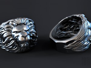 lion ring 3Dプリントモデル