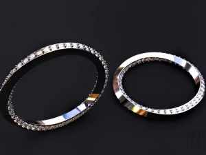 मुड़ी हुई हीरे की अंगूठी 3D प्रिंट मॉडल