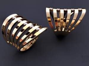 gold ring with stones 3D Print Model