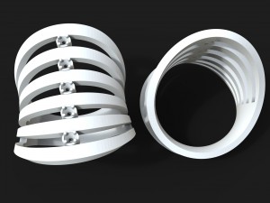 gold ring with stones 3D Print Model