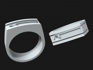 ring with stone and enamel Model Cetak 3D