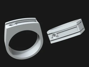 ring with stone and enamel 3D Print Model
