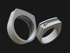 ring with stone and enamel Model Cetak 3D