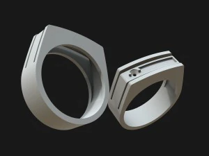 ring with stone and enamel 3D Print Model