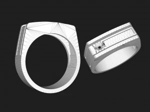 ring with stone and enamel 3D Print Model