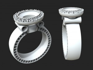 gold ring with big stone 3D प्रिंट मॉडल