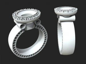 gold ring with big stone 3D Print Model